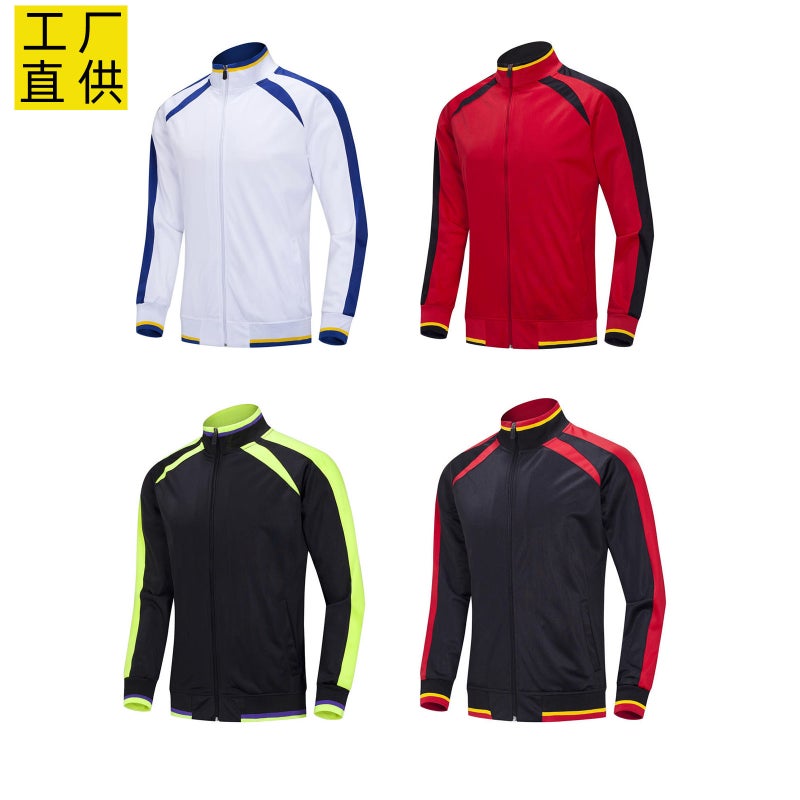 Sports Suit Men And Women Custom Football Training Coat Stand Collar Sports Zipper Suit Sports Coat - Image 2
